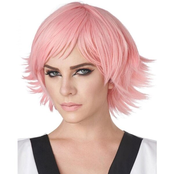 Feathered Short Pink Cosplay Wig