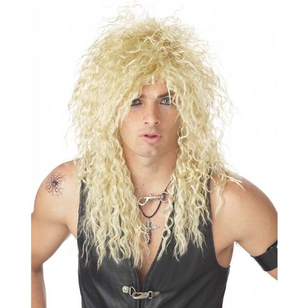 80s Headbanger Long Blonde Curly Wig