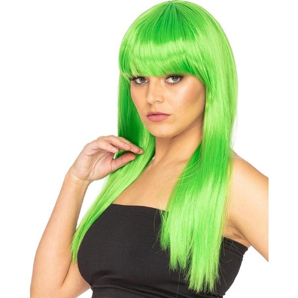 Fashion Deluxe Apple Green Long Wig