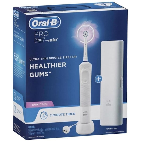 New Oral-B Pro 100 Gum Care Ultra Thin Electric Toothbrush - White