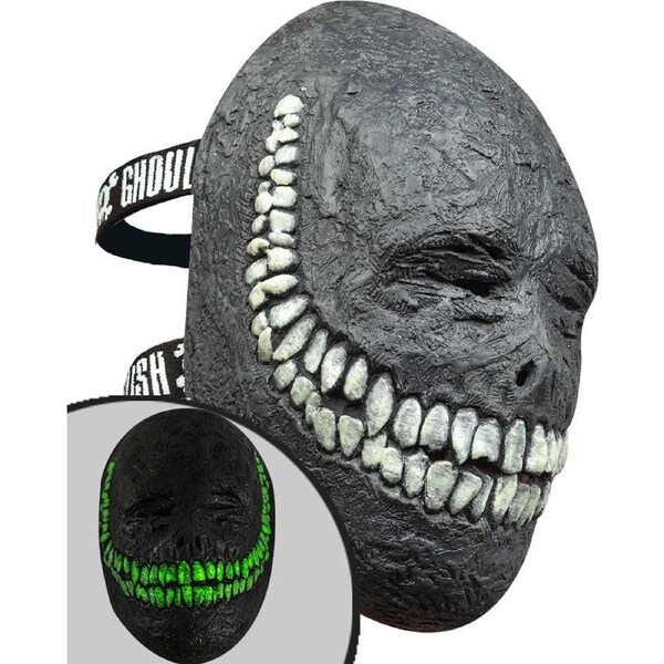 Creepy Grinning Half Deluxe Halloween Mask
