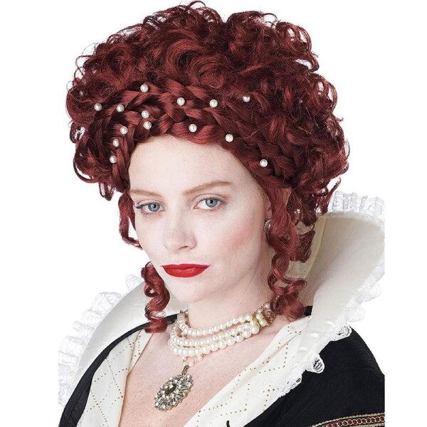 Elizabethan Lady Curly Red Wig