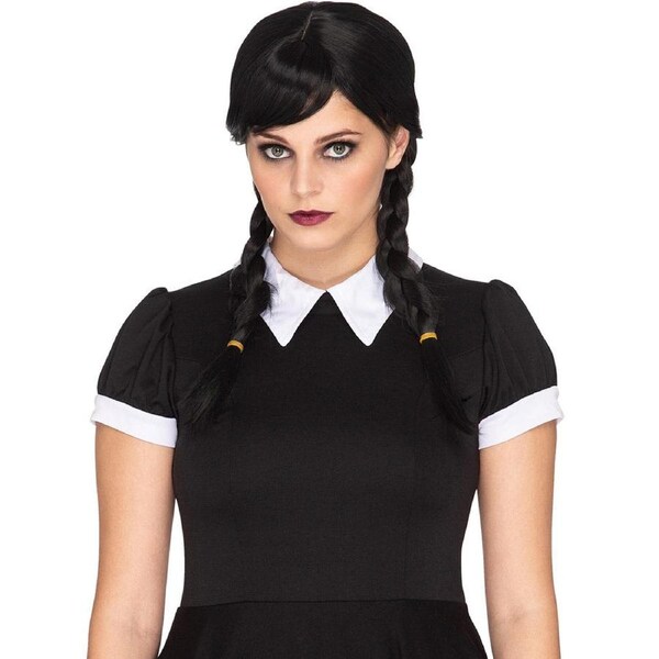 Gothic Girl Deluxe Plaited Black Wig