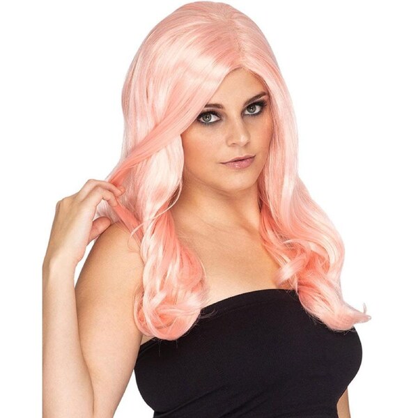 Glamour Deluxe Fairy Floss Pink Long Wavy Wig