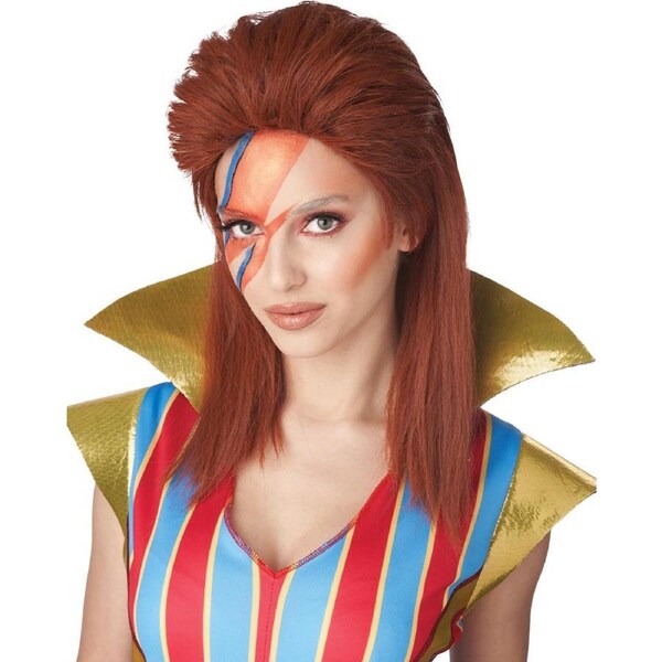 70s Glam Rocker Long Red Wig