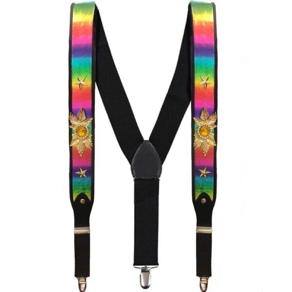 Rainbow Bling Suspenders
