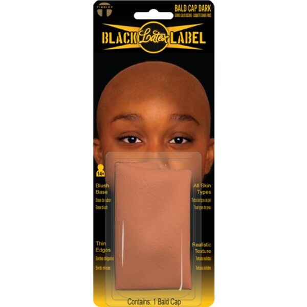 Black Label Dark Brown Bald Cap