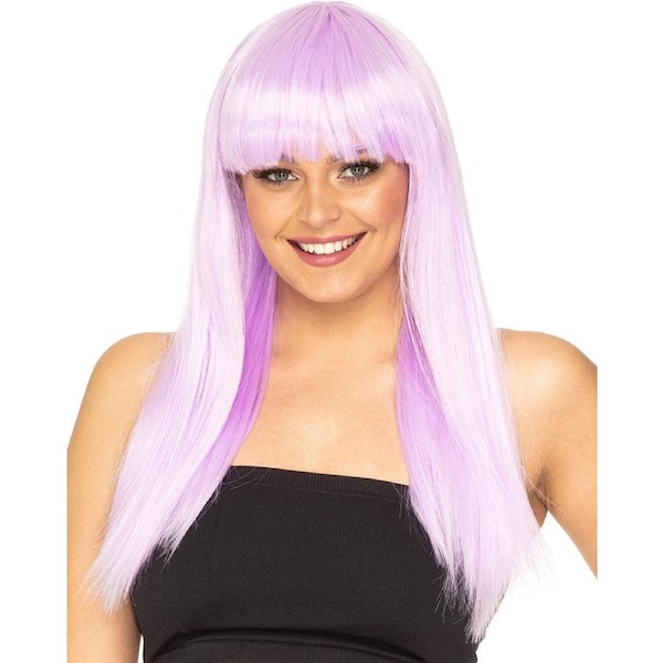 Fashion Deluxe Frosted Lavender Long Wig