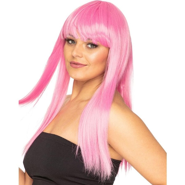 Fashion Deluxe Candy Pink Long Wig