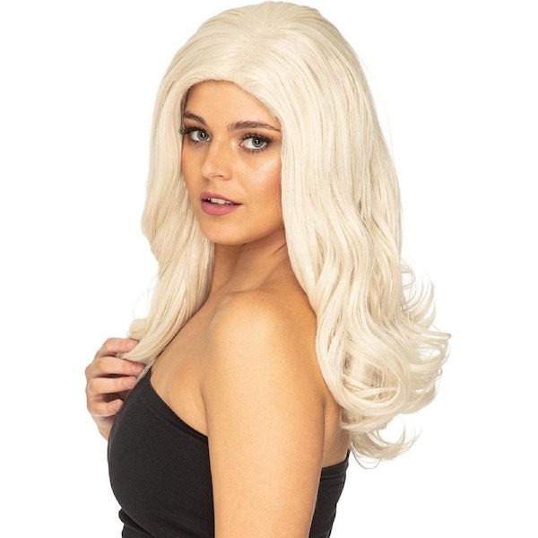 Glamour Deluxe Platinum Blonde Long Wavy Wig