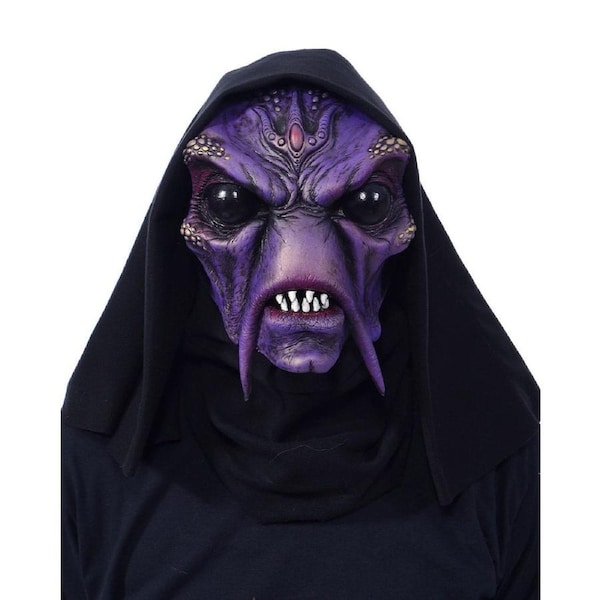 Venutian Alien Monster Hooded Deluxe Mask with Moving Mouth