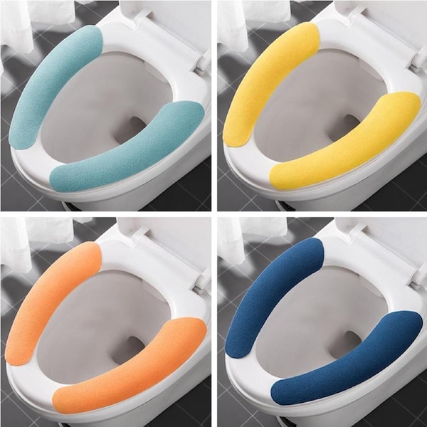 4 Pair Universal Adhesive Toilet Pad Toilet Seat Covers Reusable Toilet Seat Mat