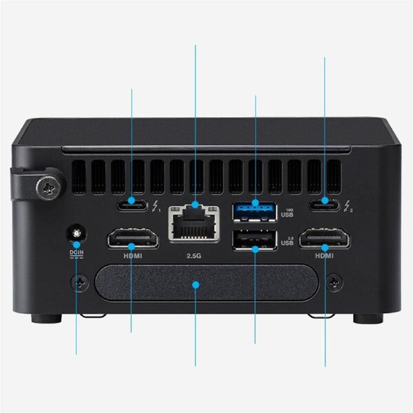 ASUS NUC 14 PRO/ Revel Canyon/ MTL-H 28W (U5 125H)/ Tall Kit(L6), AX211.D2WG.NV - No Cord requires AC06C05AU