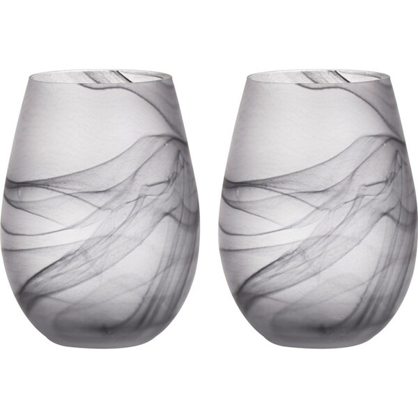 2pc Tempa Skylar Storm Stemless Red/White Wine Glass Drinkware/Bar Set