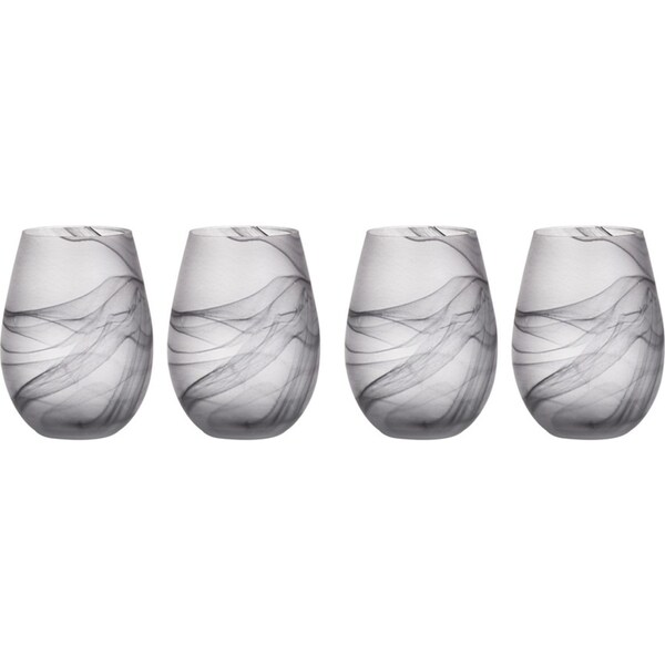 2x 2pc Tempa Skylar Storm Stemless Red/White Wine Glass Drinkware/Bar Set