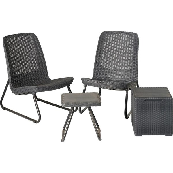 Keter Rio Patio Set with Vigo Storage Side Table