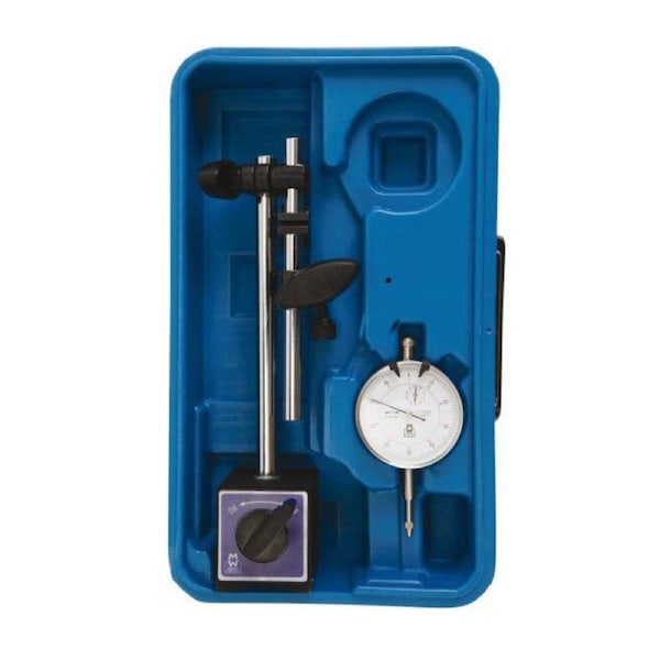 Moore & Wright Analogue Measuring Dial Indicator w/ Magnetic Base Stand Black