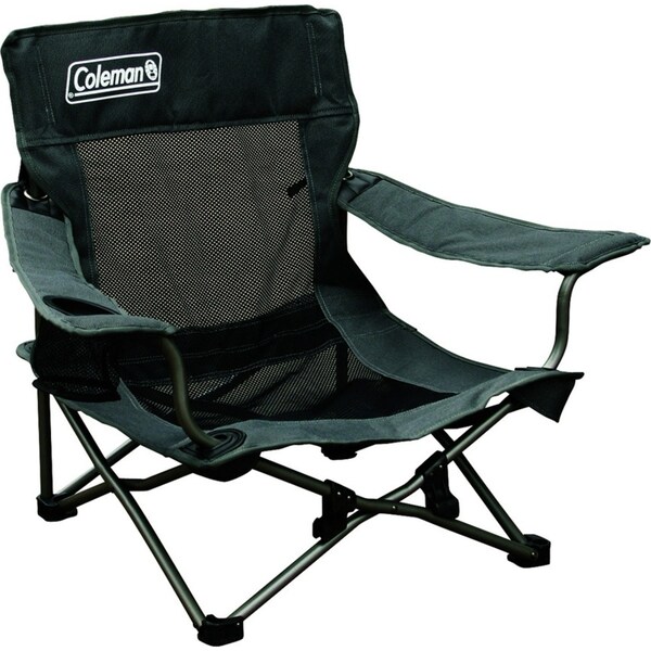 Coleman Sturdy Compact Chair Quad Deluxe Mesh Event Beach Outdoor Camping Grey