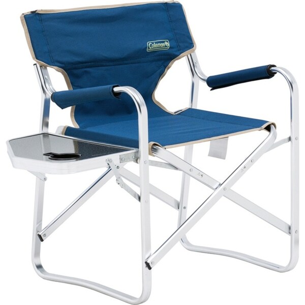 Coleman Chair Flat Fold Directors Plus Blue Camping Accessories/Equipment