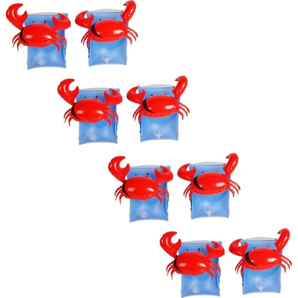 4x Airtime Inflatable Armbands 3D Crab Design Kids/Children Fun Play Toy 3-6y