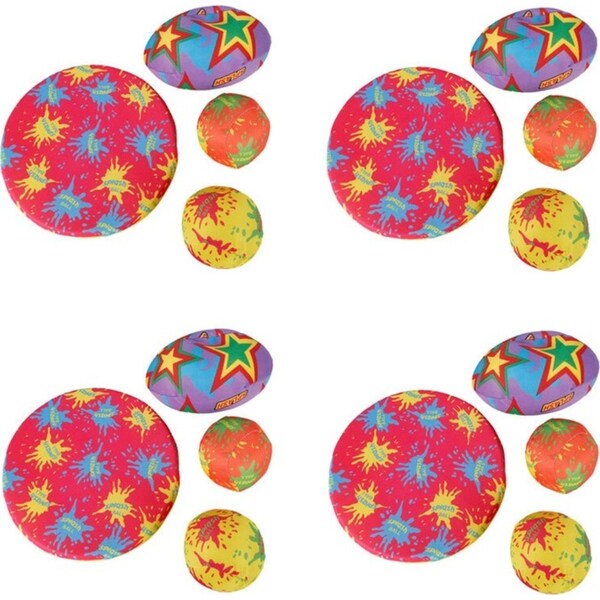 4x 4Pc Airtime Water Splash Flying Disc And Sports Balls Kids Outdoor Toy 3+