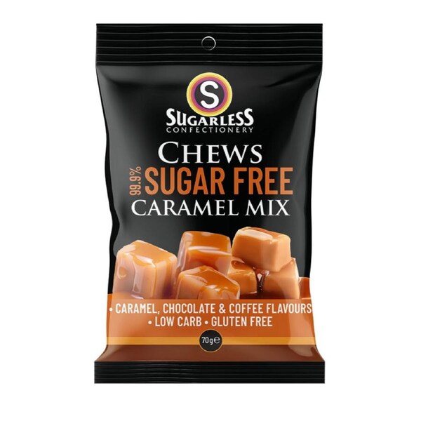 Sugarless Confectionery Caramel Mix Chews 70g