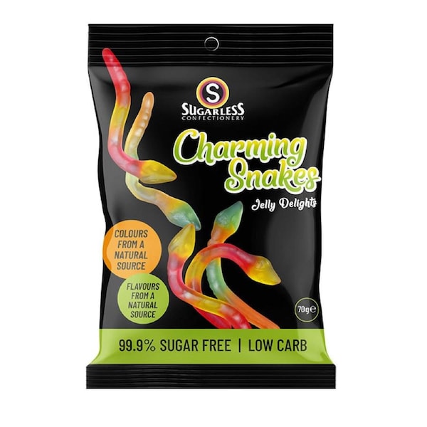 Sugarless Confectionery Charming Snakes Jellies 70g