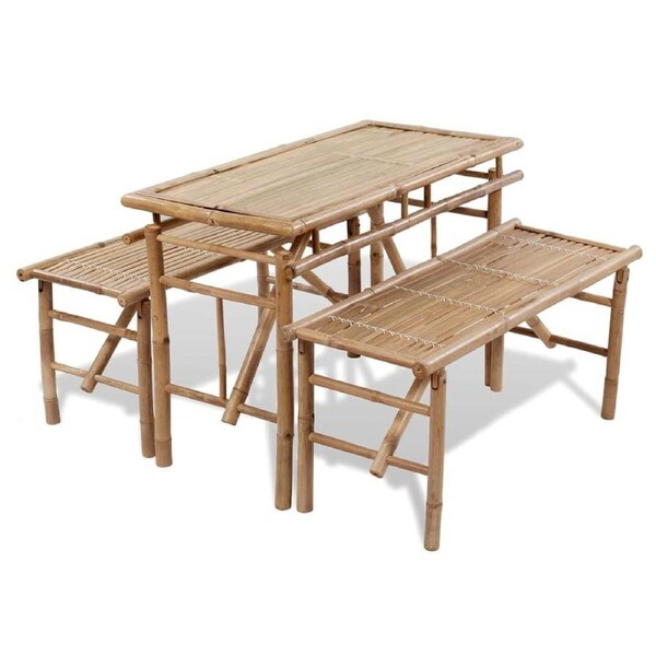 Outdoor Table With Bench Bar Beer Picnic Garden Patio Tables Seat Bamboo Benches