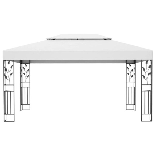3 x 4m Outdoor Gazebo Tent Marquee Steel Frame 2 Tier Vented Roof White