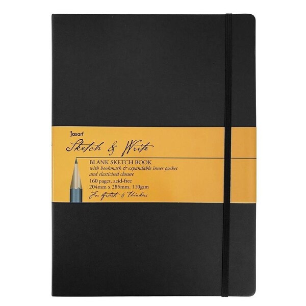 Jasart A4 Sketch/Write 160-Pages Art Notebook Writing Stationery Blank Large