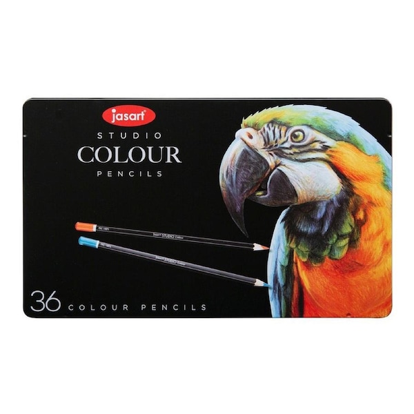 36pc Jasart Studio Art/Craft Tin Colour Pencil Set Sketching/Drawing Non-Toxic