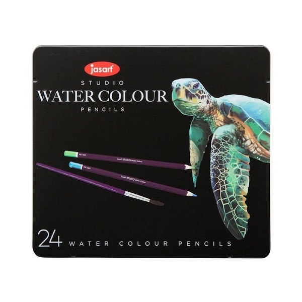 72pc Jasart Studio Art Drawing/Blending Watercolour Pencil Tin Set Non-Toxic