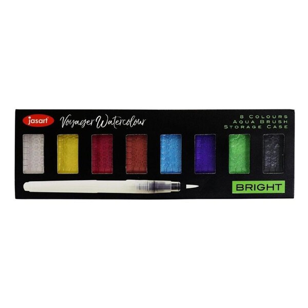 Jasart Voyager Art/Craft 8-Watercolour Painting Set w/ Brush Metallic Birght