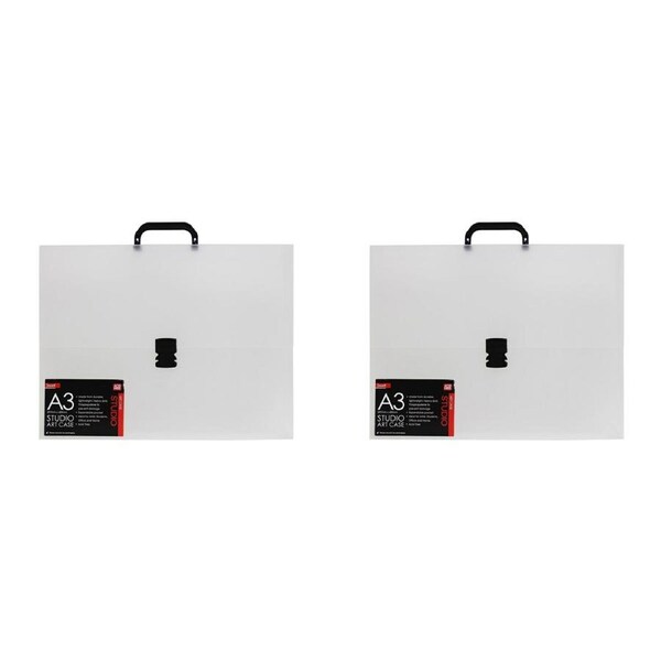 2x Jasart A3 Studio Art/Craft Case School Artworks Storage Organiser/Holder CLR