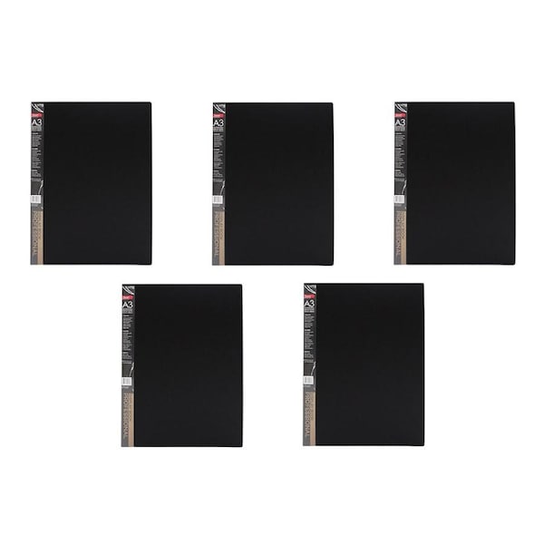 5x Jasart A3 Professional Display Book Xtra Wide Spine Art Protector 20 Pockets