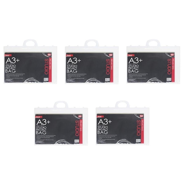 5x Jasart A3+ Studio Project Bag Docs/Artworks Protector/Organiser Storage CLR