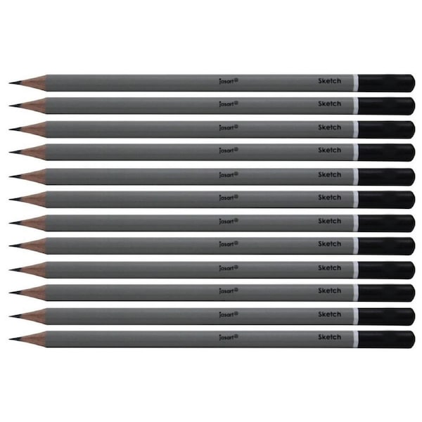 12x Jasart Sketching Pencil Art/Craft Portraiture/Drawing Stationery H Grey