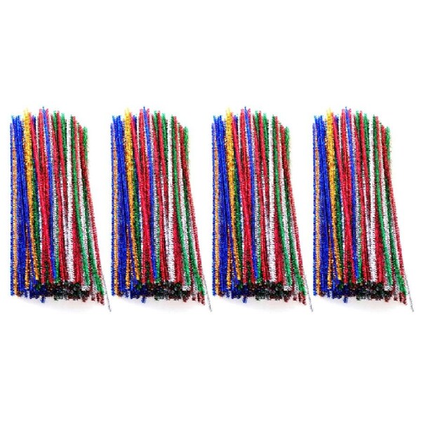 4x 150pc Jasart Pipe Cleaners Flexible Fuzzy Wire Kids Art/Craft 0.6x30cm Tinsel