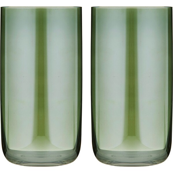 2pc Tempa Verity Highball Tumbler Drinking Glass Crystal Clear Barware Set Fern