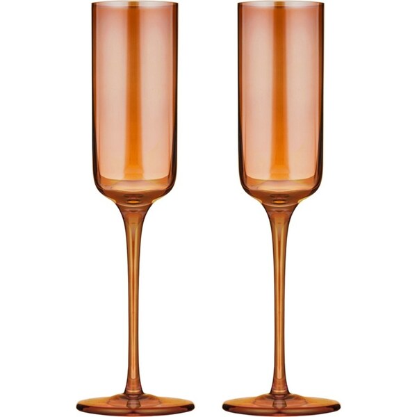 2pc Tempa Verity Champagne Crystal Glass Home/Barware Set Modern Design Amber
