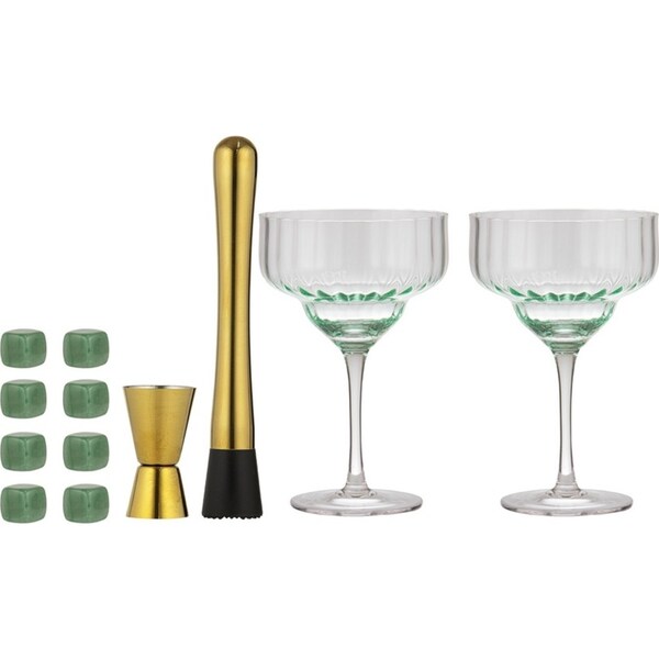 12pc Tempa Leila Margarita Premium Crystal Glass Drinkware Set Home/Bar