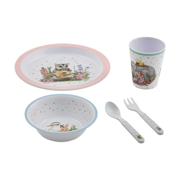 5pc Ashdene Aussie Fairies Kids Dinner Cutlery/Bowl/Plate/Cup Eating Set