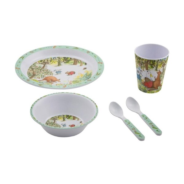 5pc Ashdene Barney Gumnut Bushland Kids Dinner Cutlery/Bowl/Plate/Cup Set