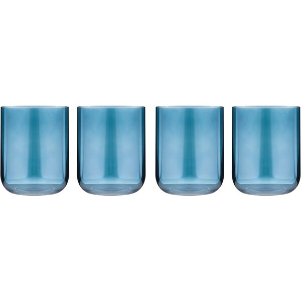 2x 2pc Tempa Verity Lowball Tumbler Drinking Glass Crystal Barware Sapphire