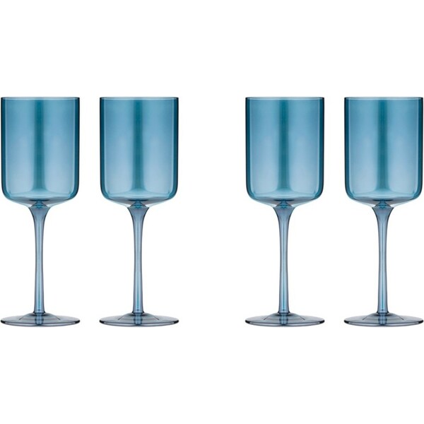 2x 2pc Tempa Verity Crystal Wine Glass Home Barware Drink Stemware Sapphire