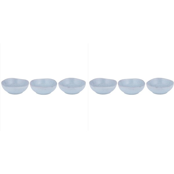 2x 3pc Ladelle Artisan Mini Serving Porcelain Round Bowl Set Tableware Blue
