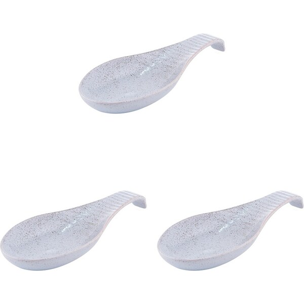 3x Ladelle Artisan Premium Porcelain Serving Spoon Rest Heat Resistant Blue