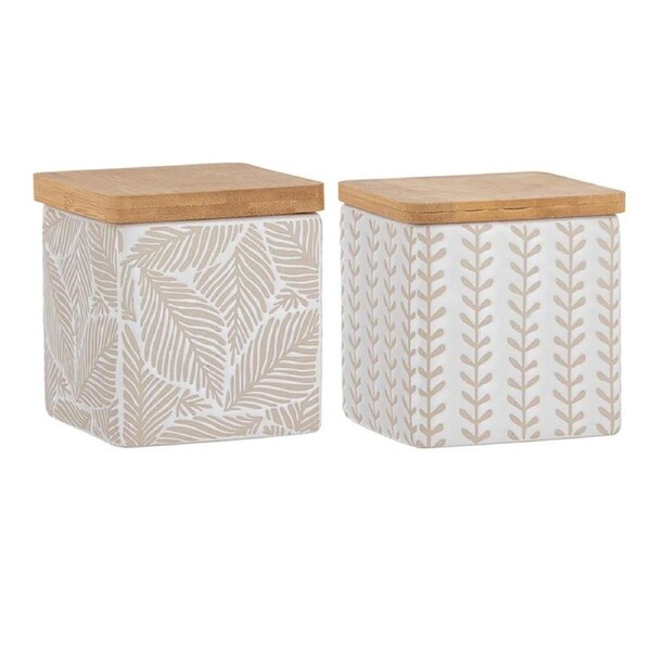 2x Ladelle Orion Designed Premium Coffee/Tea Storage Canister Assorted White