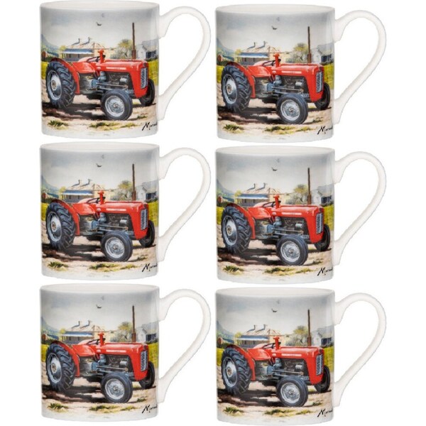 6x Ashdene Tractors Then/Now Massey Ferguson Fine Bone China Beverage Mug