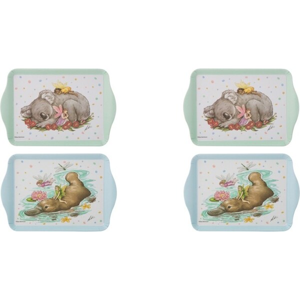 2x 2pc Ashdene Aussie Fairies Platypus/Koala Serving Platter Scatter Tray